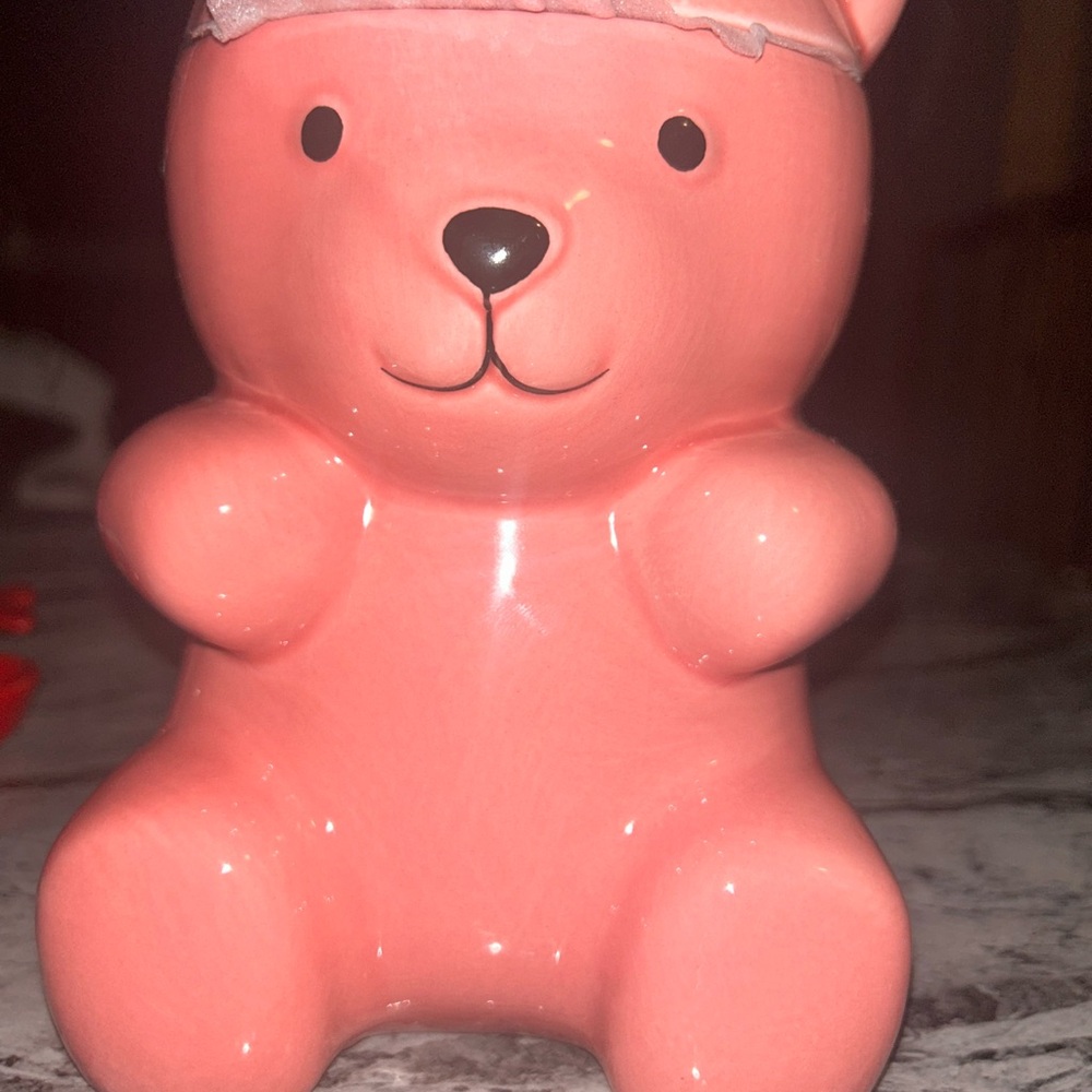 Cute Pink Bear Figurine